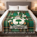 O'Connor Clan Crest Tartan Green Throw Blanket product type