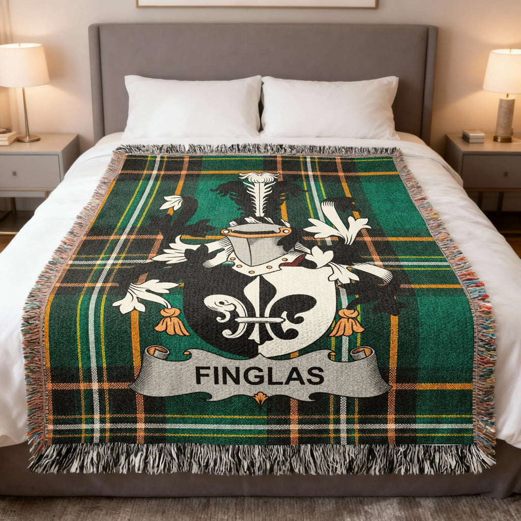 Finglas Crest Tartan Plaid Throw Blanket product type