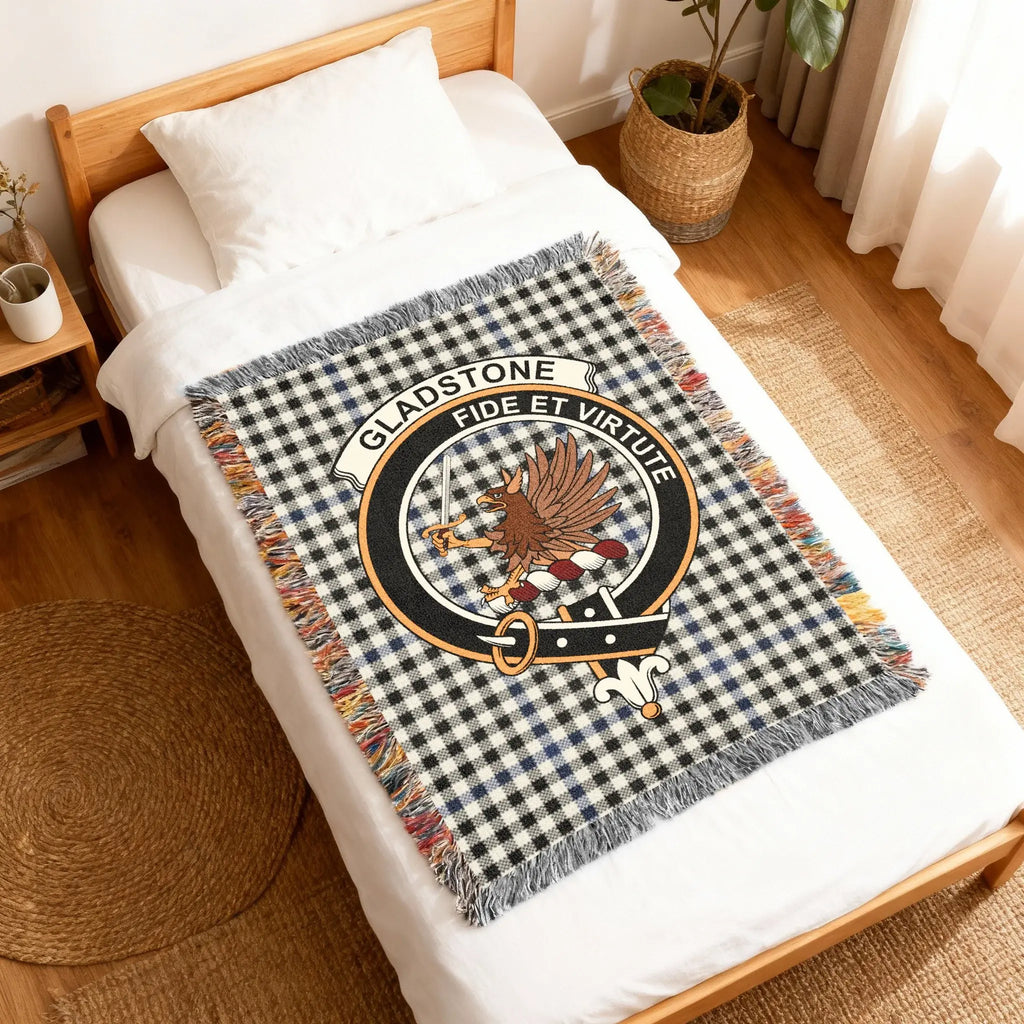 Gladstone Fide Et Virtute Crest Throw Blanket