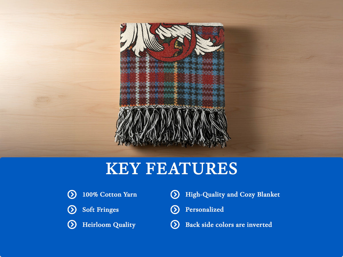 Features of the Aikman Scottish woven blanket in 100% premium cotton yarn