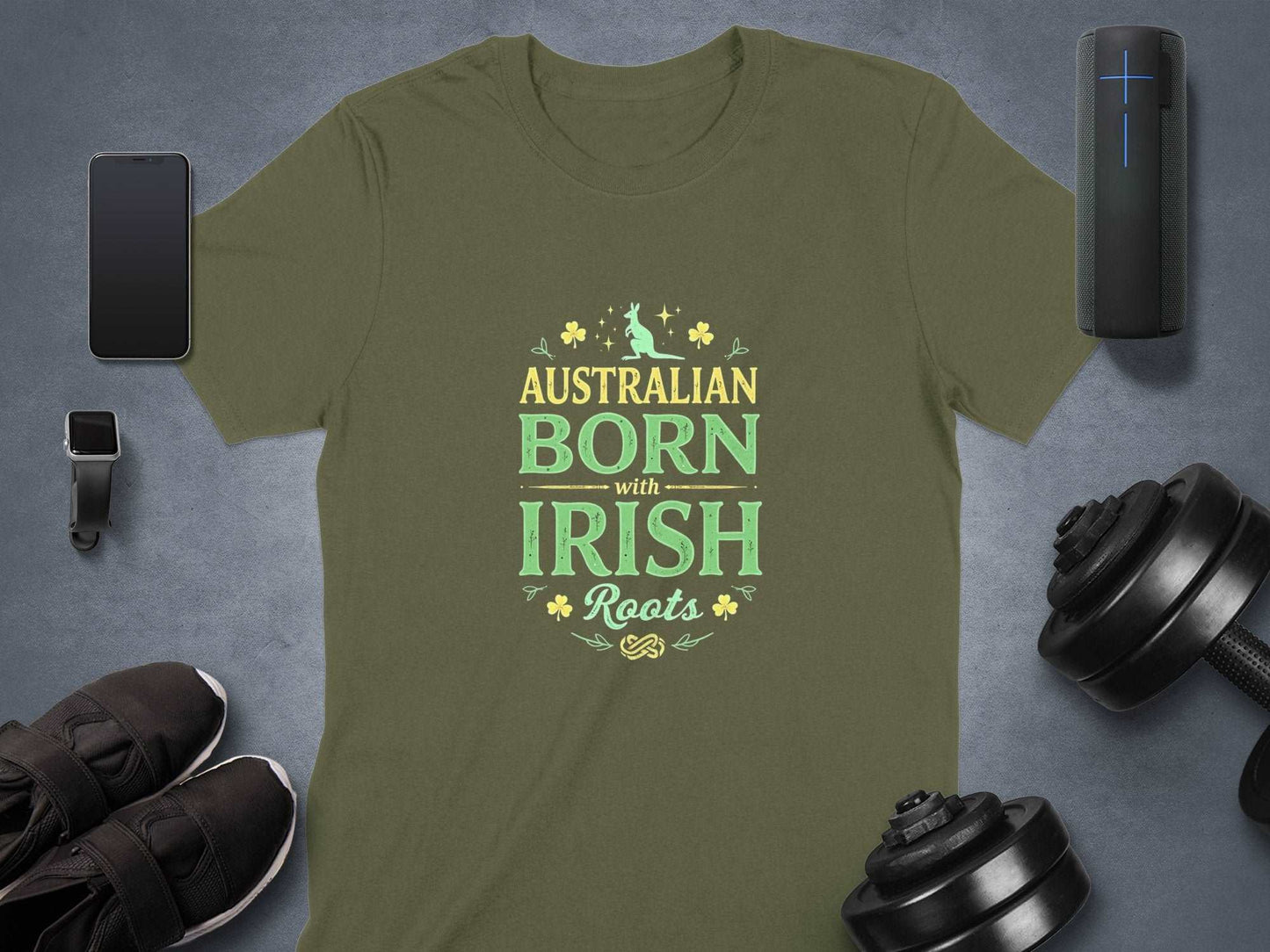 Australian Born with Irish Roots Graphic T-Shirt - Living Stone Gifts