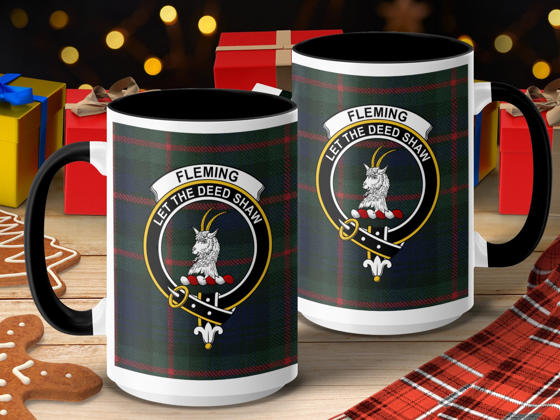 Clan Fleming Scottish Tartan Crest Mug - Living Stone Gifts