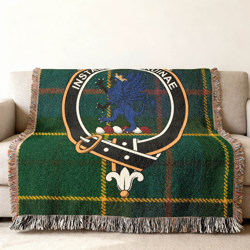 Regal Griffin Plaid Tapestry Blanket for Cozy Comfort