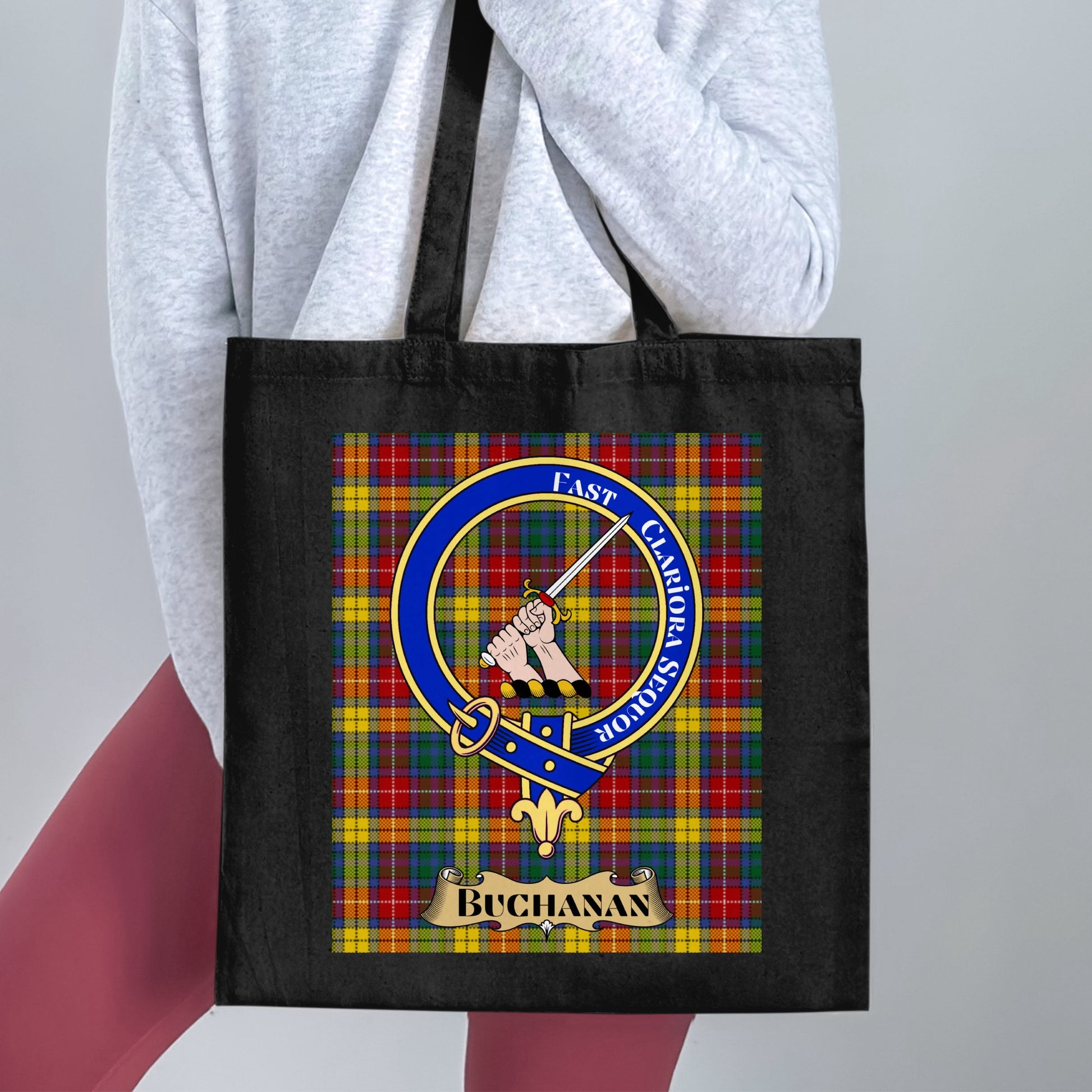 Buchanan Clan Scottish Tartan Background Tote Bag - Living Stone Gifts