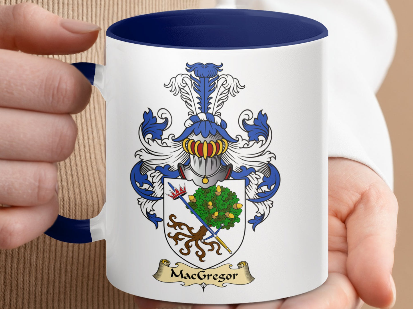 MacGregor Family Crest Coat of Arms Accent Coffee Mug - Living Stone Gifts