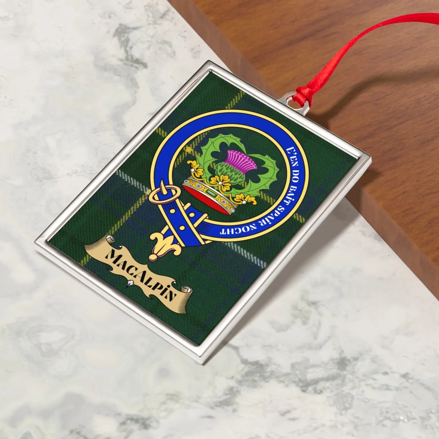MacAlpin Clan Crest Tartan Picture Ornament product