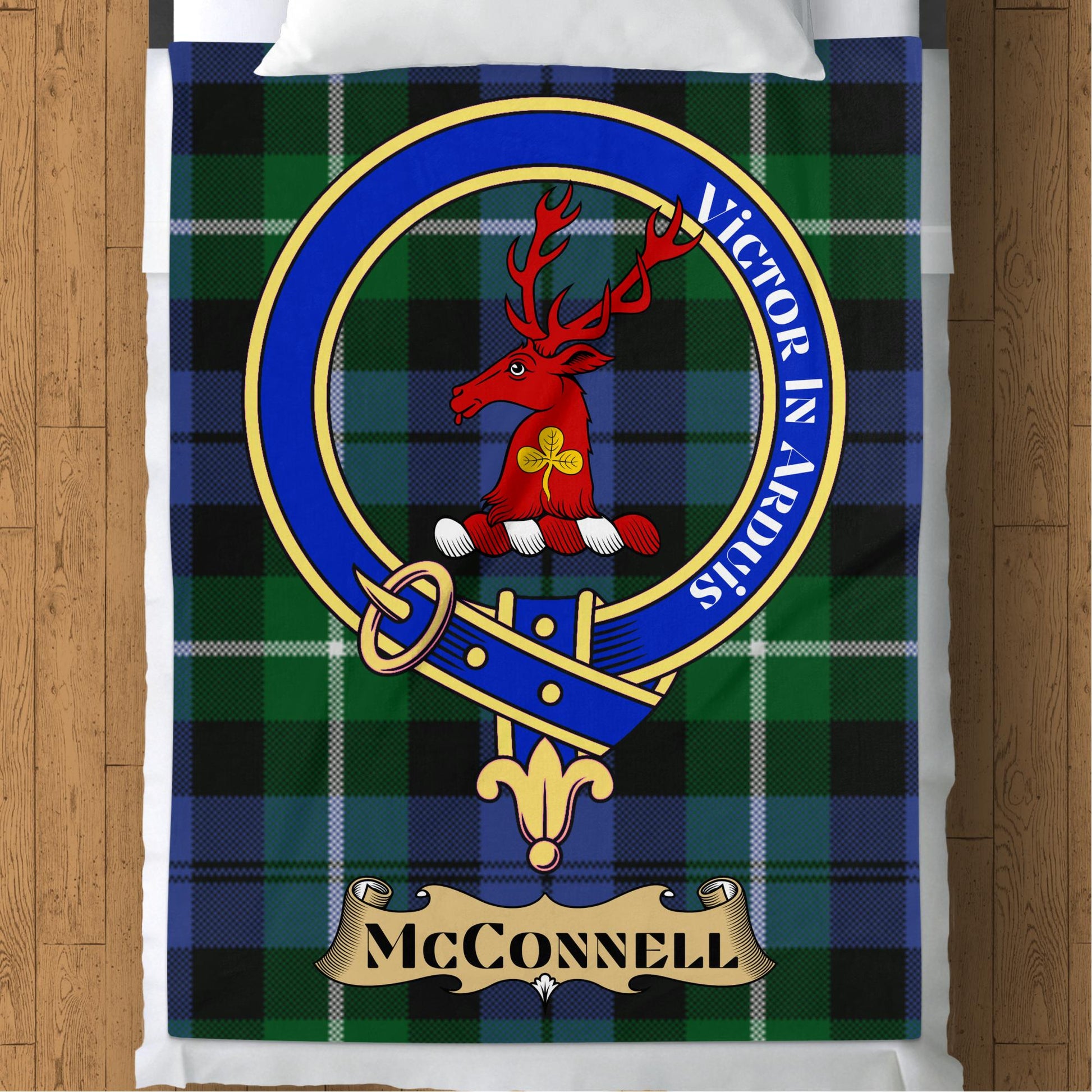 Scottish Clan McConnell Crest Tartan Blanket - Living Stone Gifts