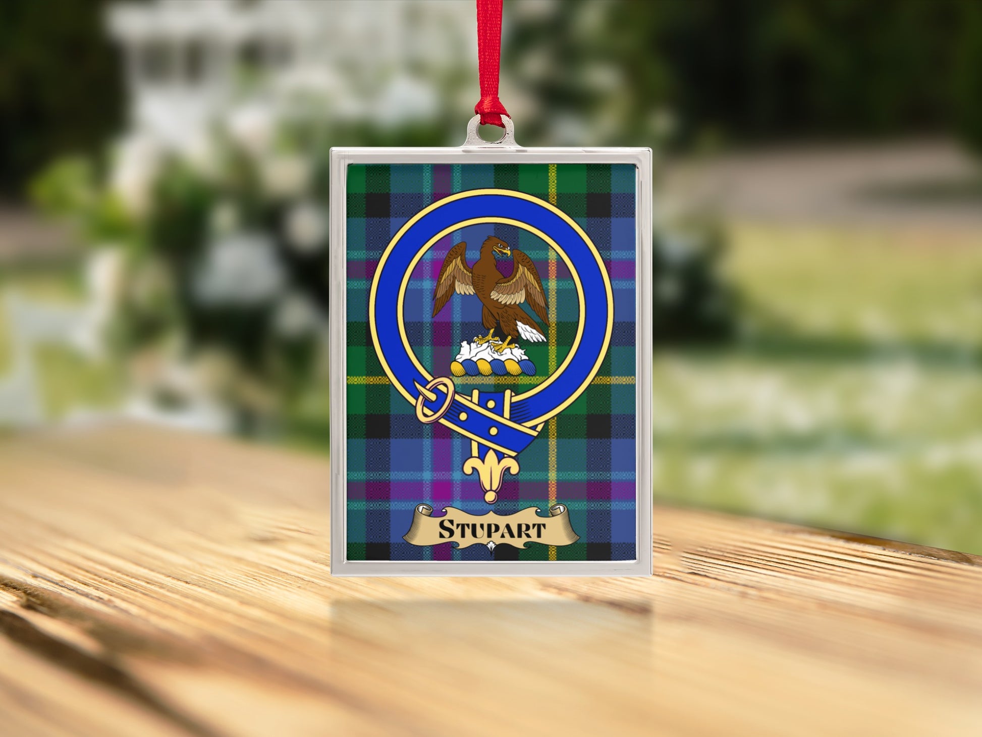 Custom Clan Crest Stuart Plaid Ornament product type