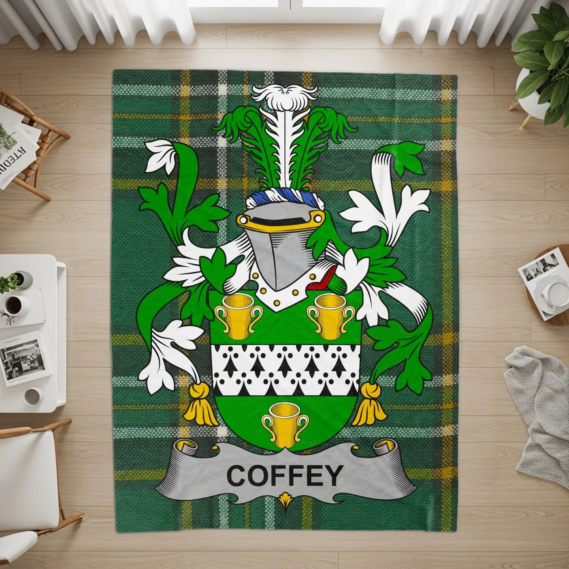 Personalized Coat of Arms Family Crest Tartan Rug product