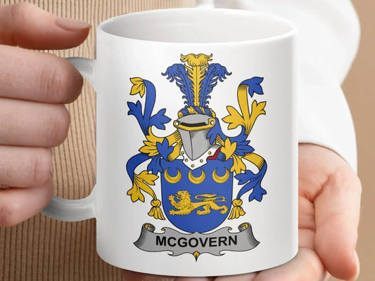 McGovern Family Crest Coat Of Arms Mug - Celtic Ancestry Gifts