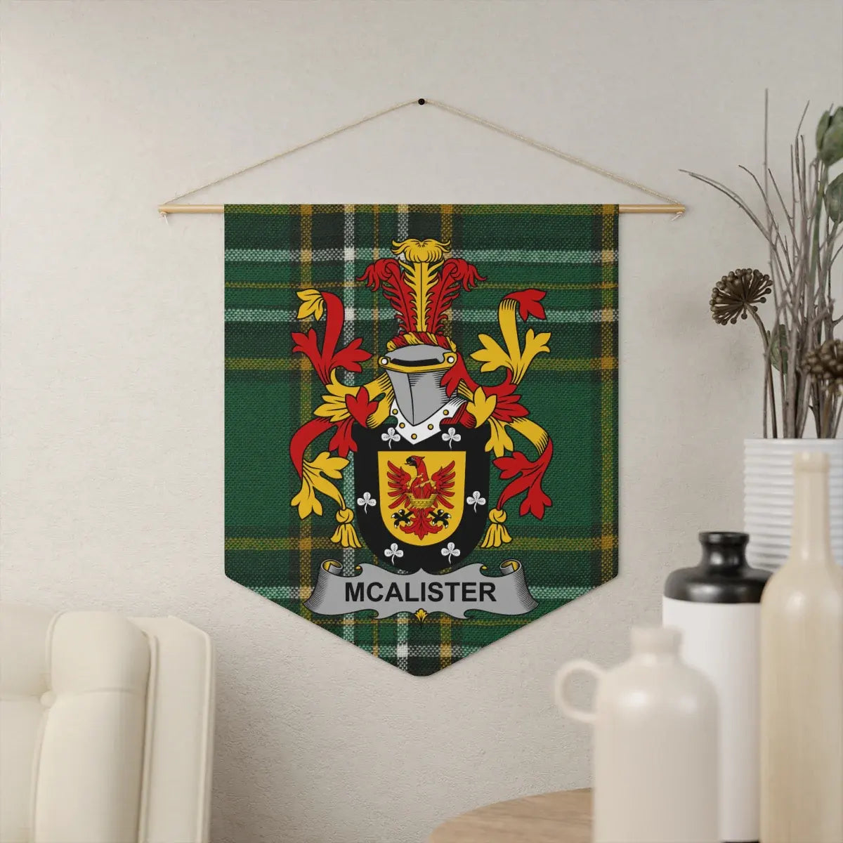 McAlister Family Crest Plaid Tartan Wall Hanging product
