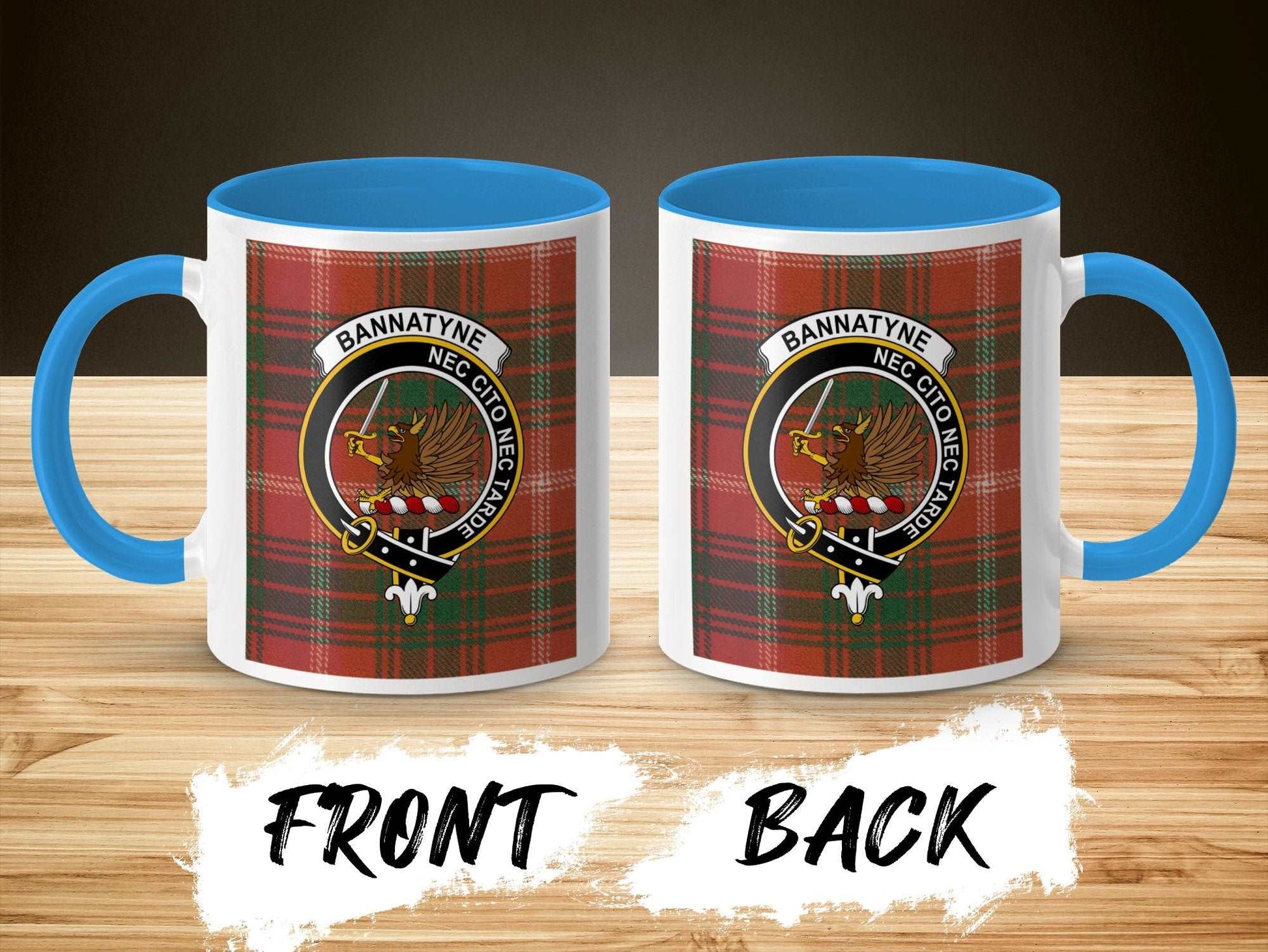 Bannatyne Family Clan Crest Tartan Plaid Design Mug - Living Stone Gifts