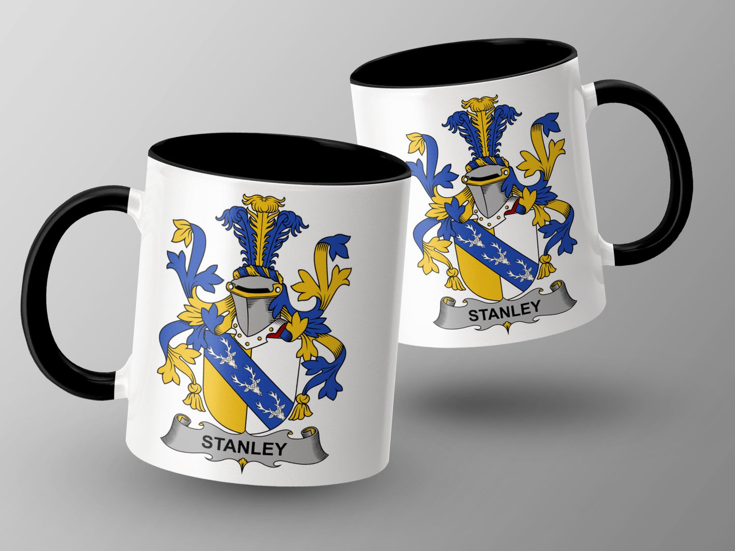 Stanley Surname Irish Coat of Arms Heraldic Design Mug - Living Stone Gifts