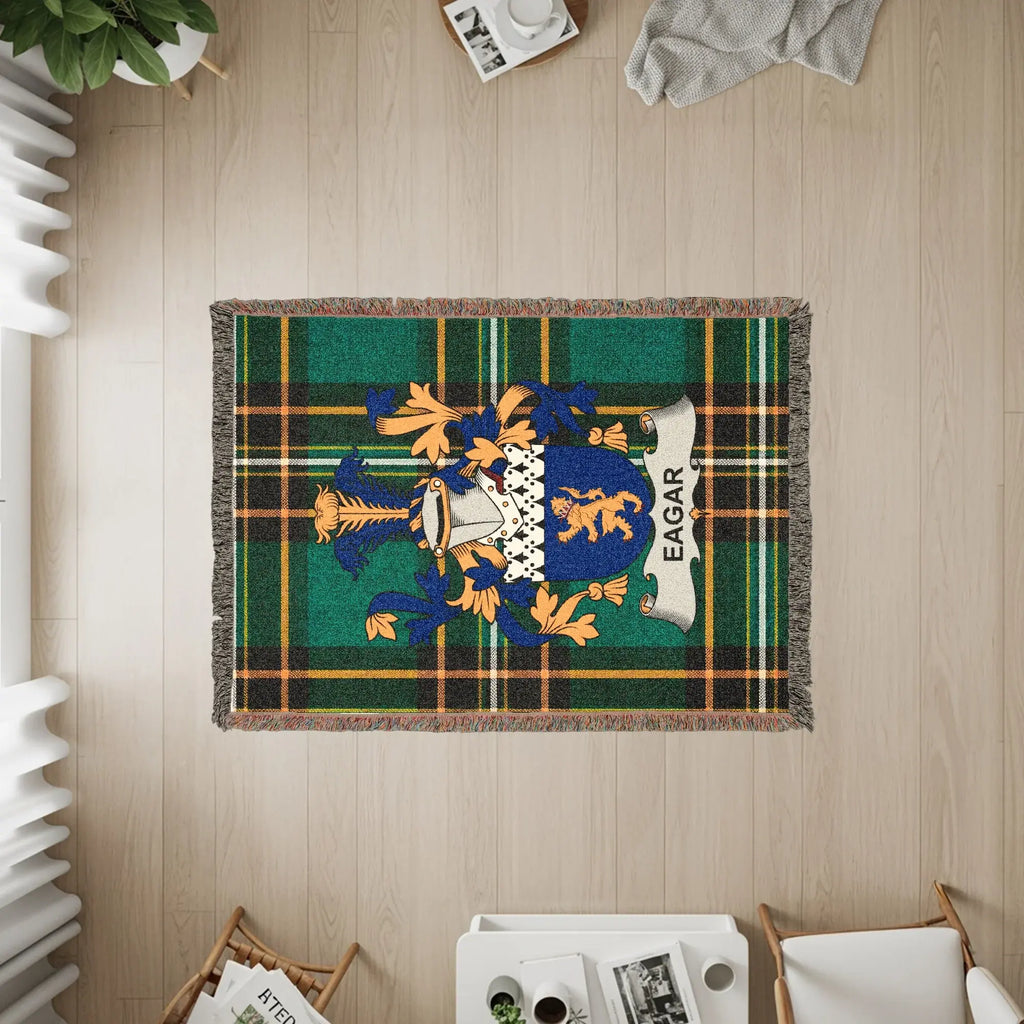Eagar Family Crest Plaid Woven Throw Blanket product type
