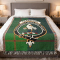 Clan Cranstoun tartan woven blanket — 100% cotton, full tartan pattern in woven construction