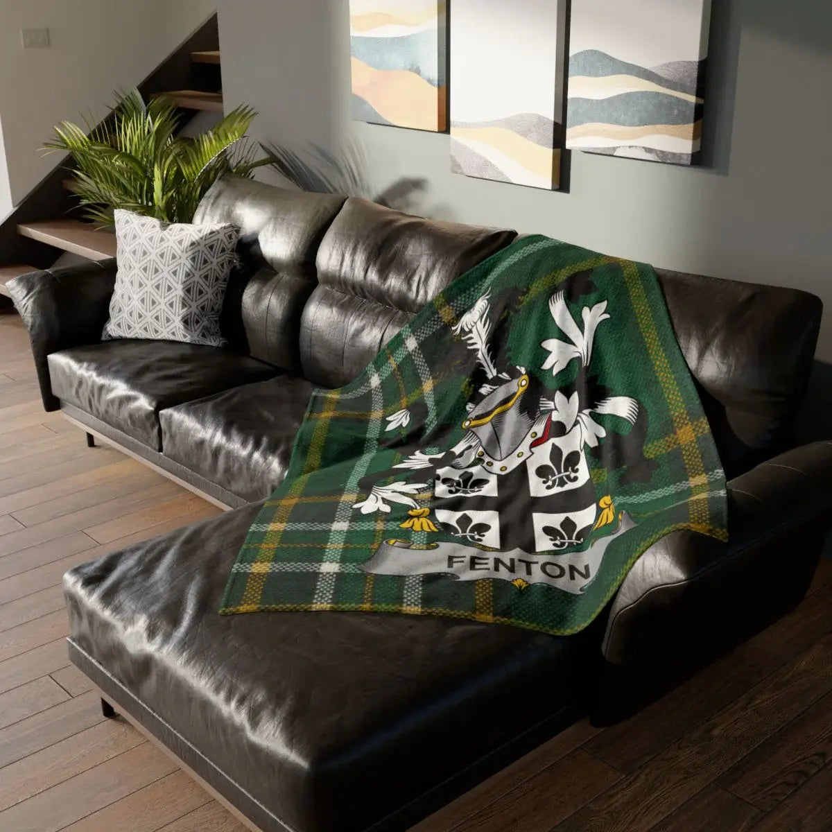 Cozy Personalized Family Crest Plaid Blanket product