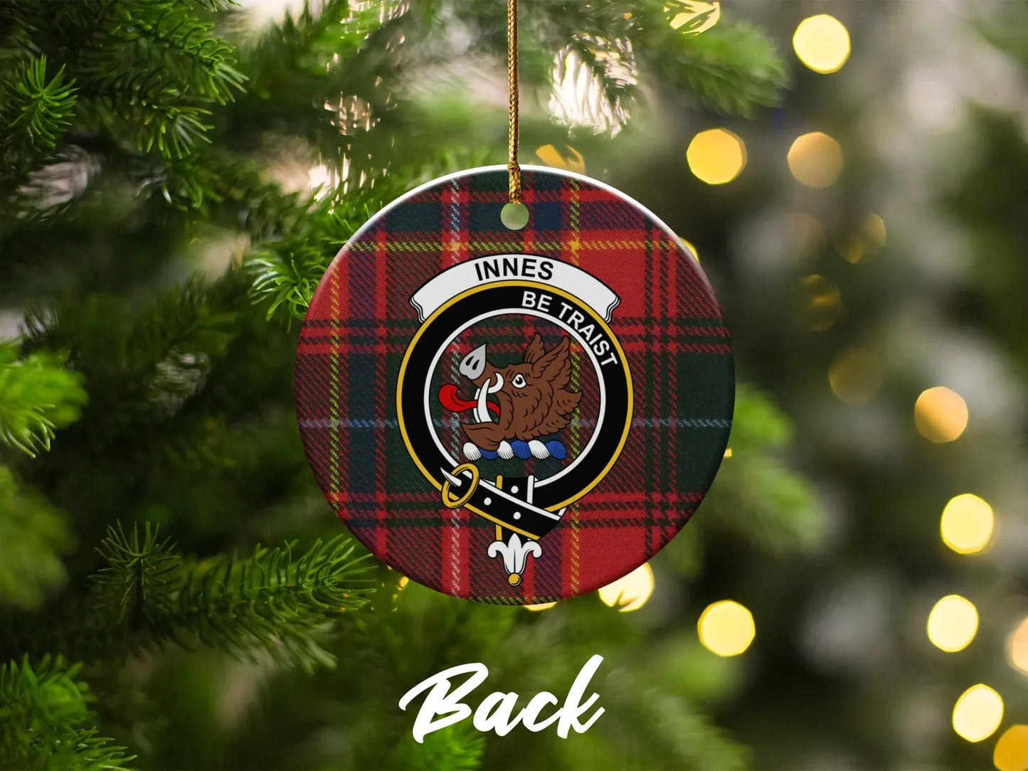 Custom Clan Crest Tartan Design Christmas Ornament product