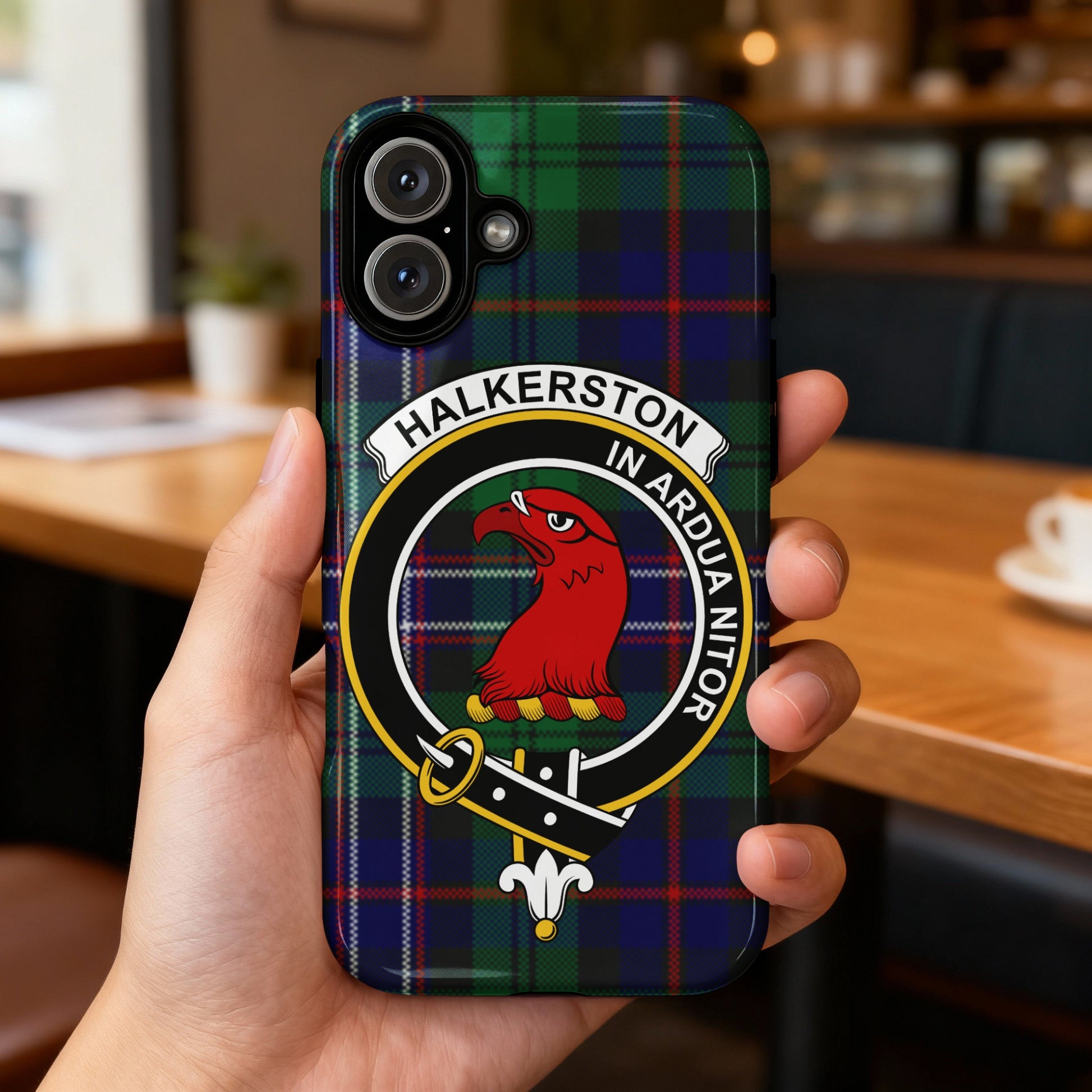 Halkerston In Ardua Nitor Plaid Design Phone Case