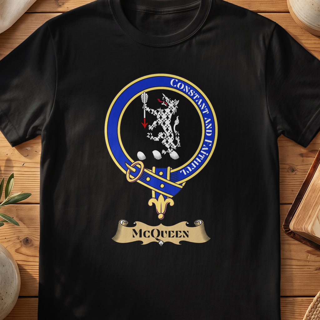McQueen Scottish clan crest T-shirt in Black