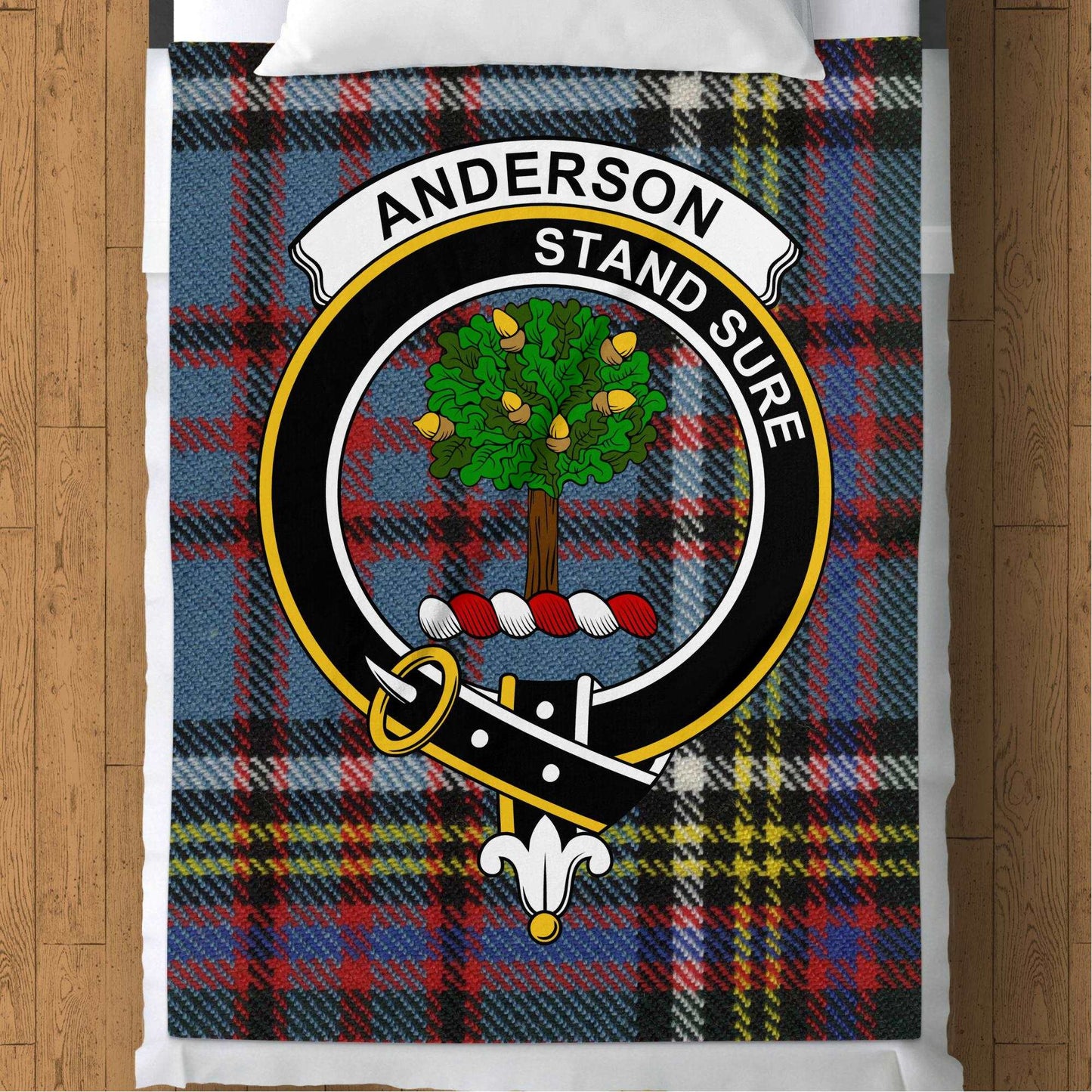 Anderson Clan Crest Tartan Throw Blanket - Living Stone Gifts