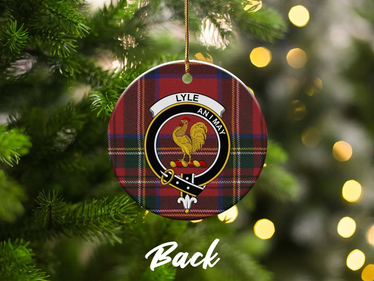 Lyle Family Crest Tartan Christmas Tree Ornament product