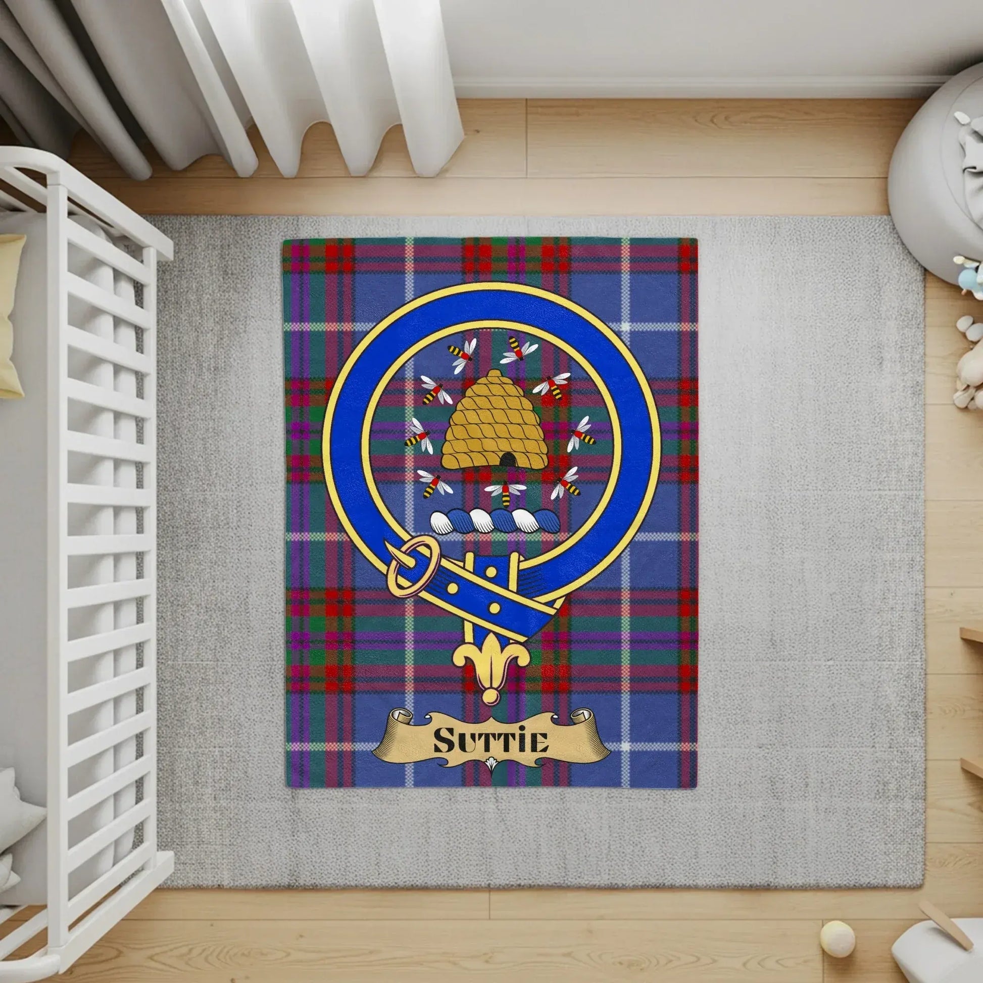 Tartan Plaid Custom Surname Crest Area Rug product type
