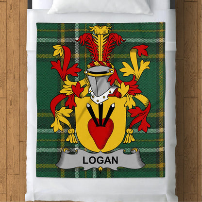 Logan Surname Irish Tartan Throw Blanket - Living Stone Gifts