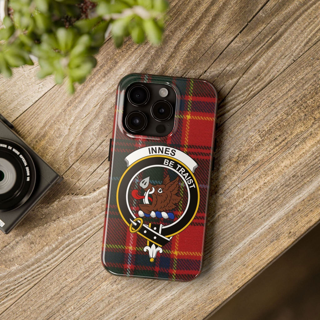 Innes Clan Crest Scottish Tartan Design Cell Phone Case - Celtic Ancestry Gifts