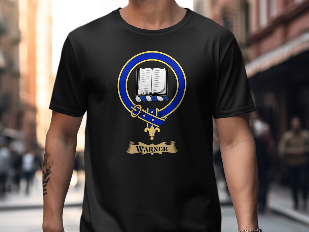 Warner Scottish clan crest design on Black T-shirt