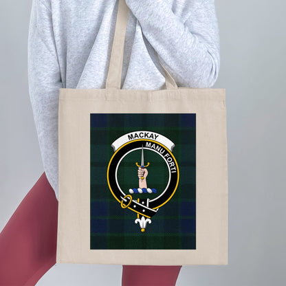 Clan Mackay Scottish Crest Tartan Tote Bag - Living Stone Gifts