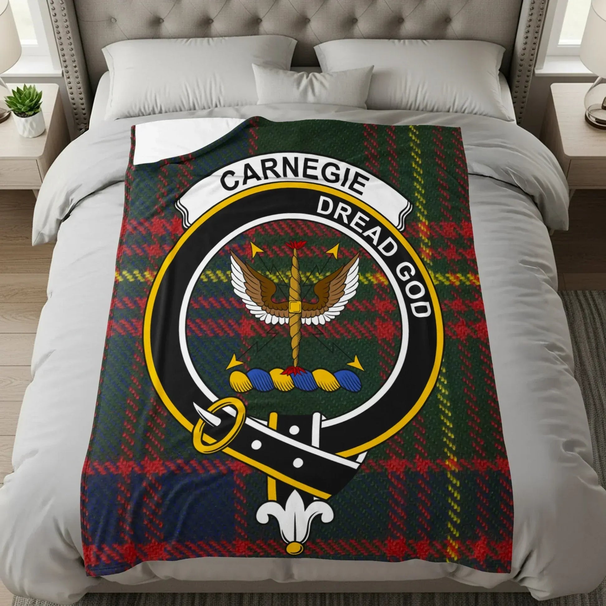 Carnegie Dread God Tartan Plaid Badge Blanket product
