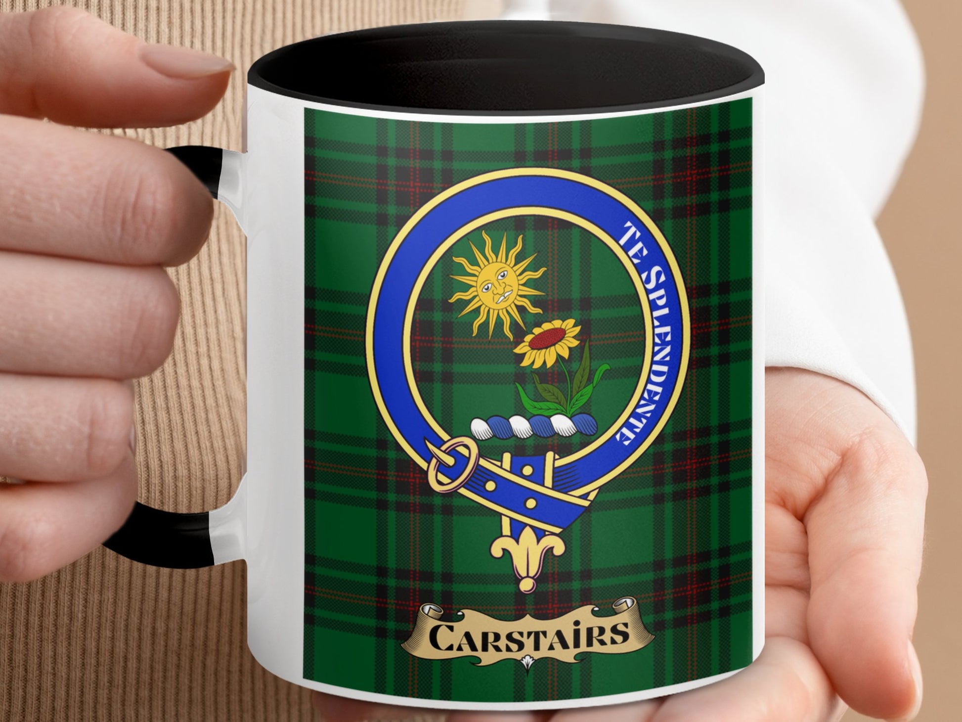 Clan Carstairs Scottish Tartan Crest Mug - Living Stone Gifts