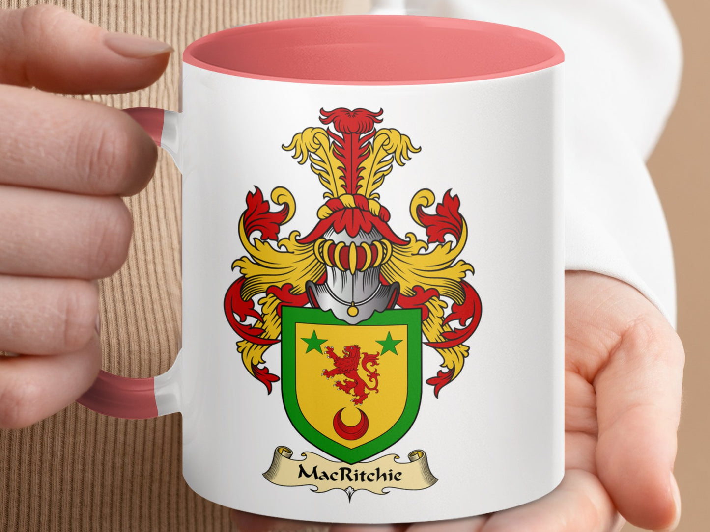 MacRitchie Family Scottish Coat of Arms Emblem Mug - Living Stone Gifts