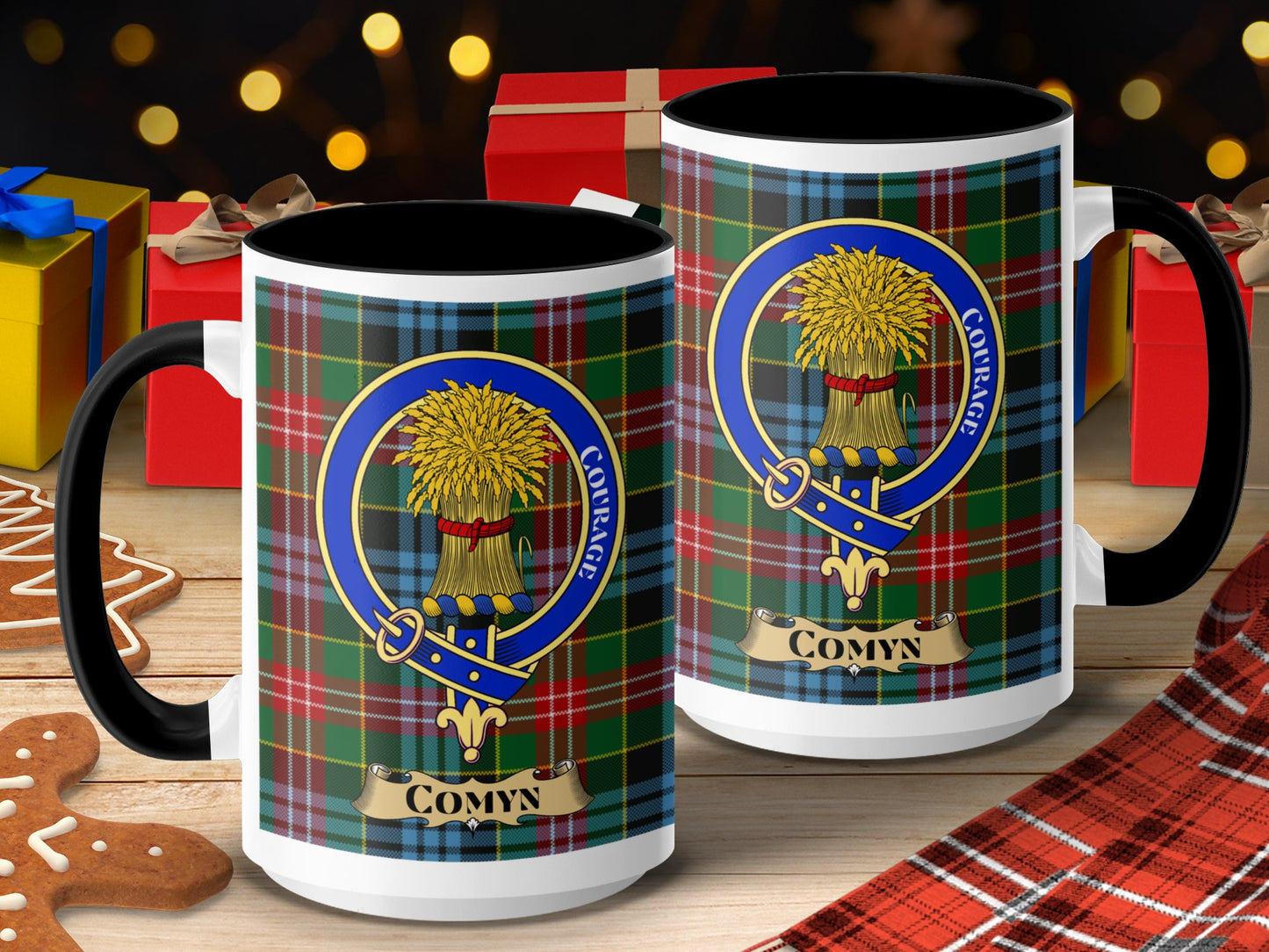 Clan Comyn Scottish Tartan Crest Novelty Mug - Living Stone Gifts