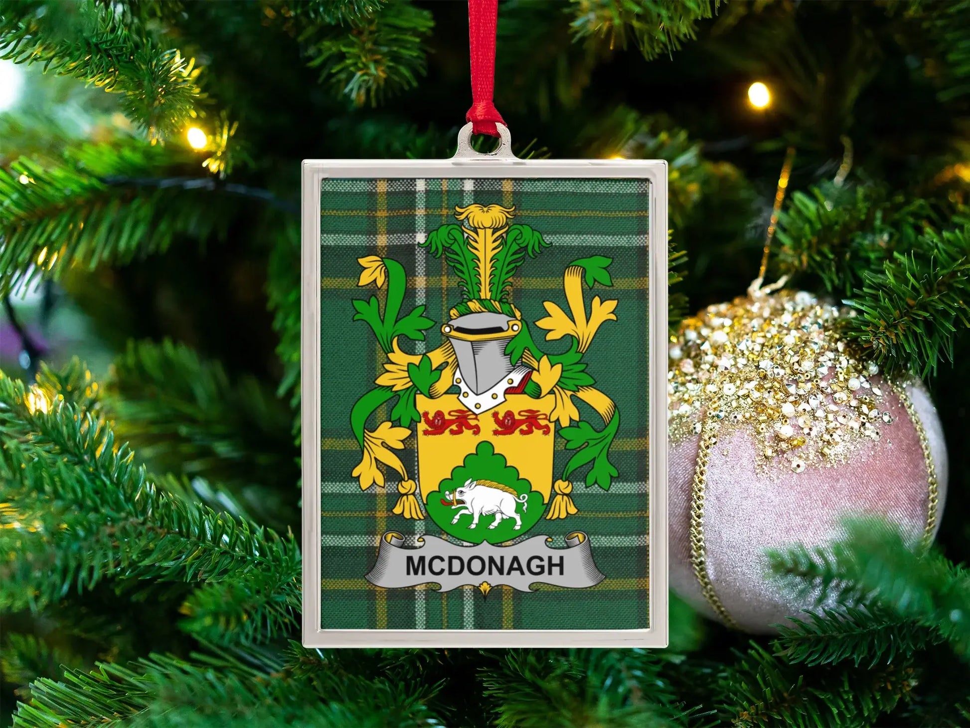 McDonagh Crest Tartan Christmas Ornament product