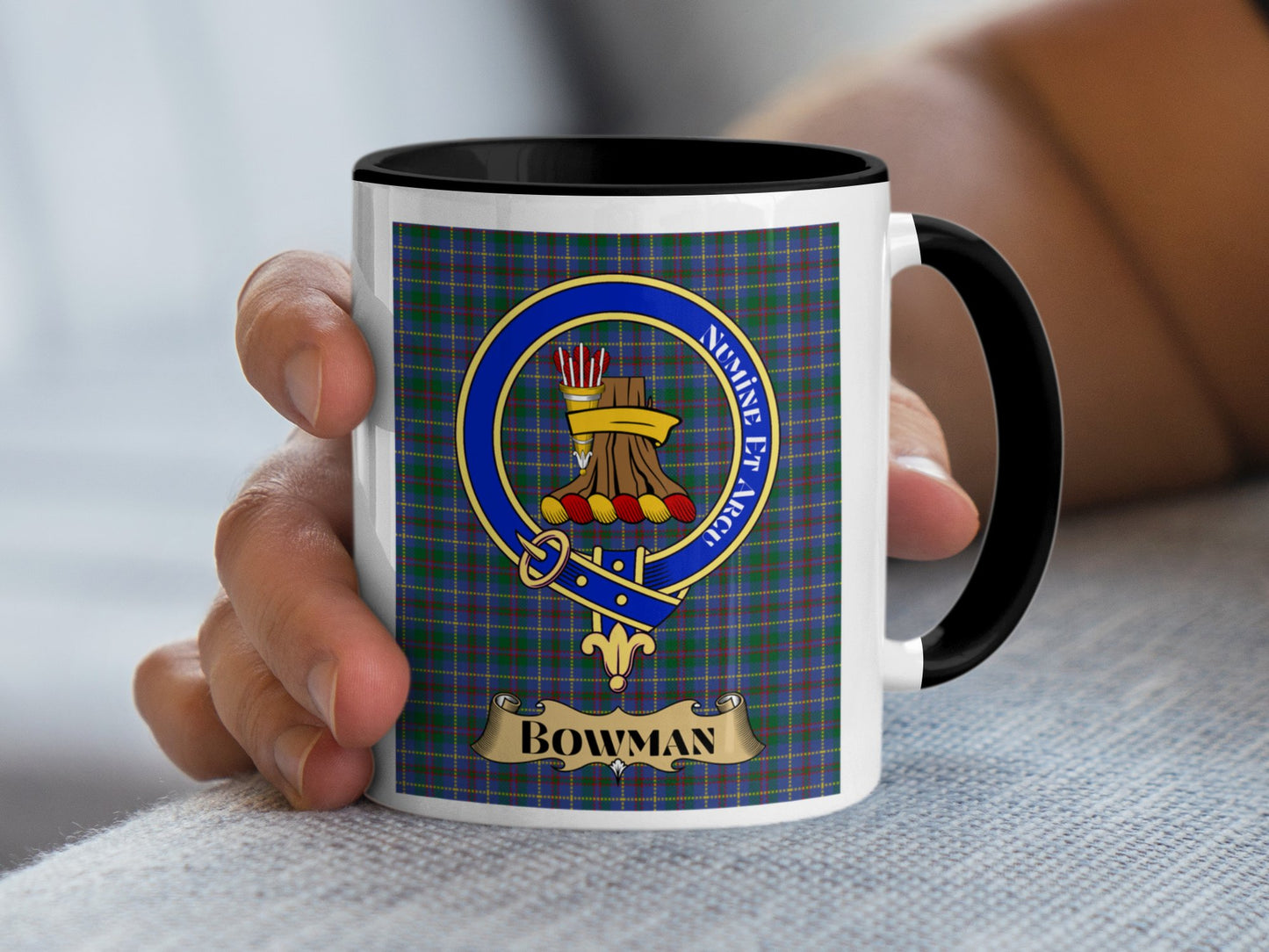 Scottish Clan Bowman Coat of Arms Plaid Pattern Mug - Living Stone Gifts