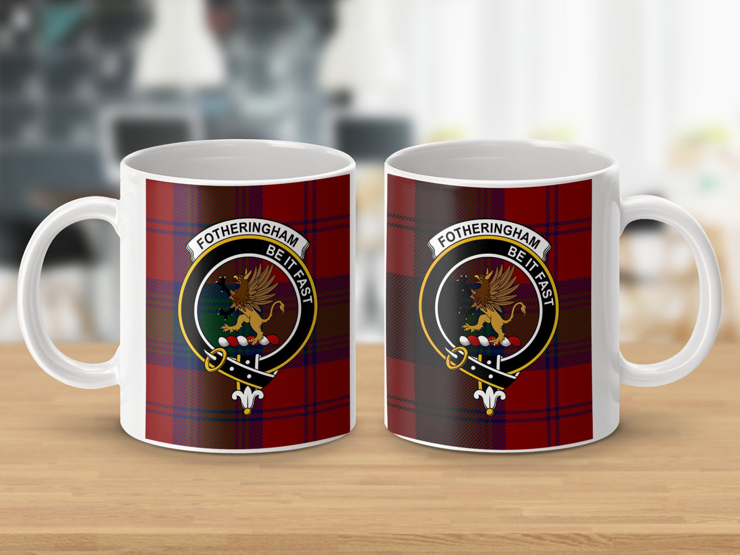 Clan Fotheringham Scottish Tartan Crest Mug - Living Stone Gifts