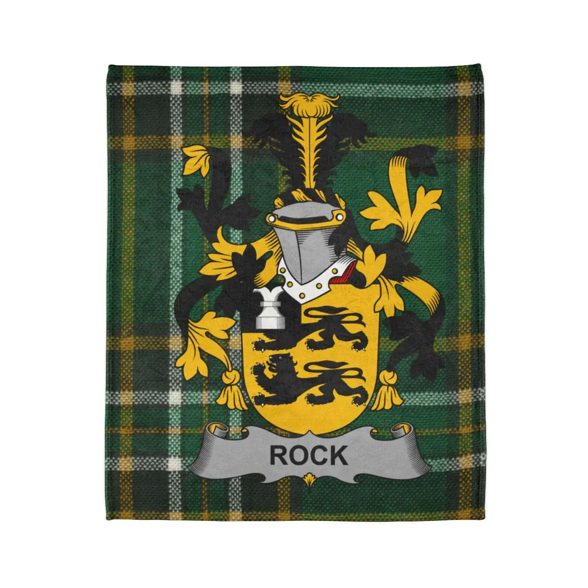 Personalized Rock Family Crest Plaid Blanket product