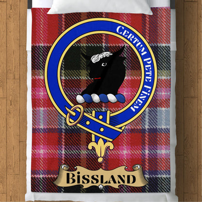 Bissland Scottish Tartan Crest Throw Blanket - Living Stone Gifts