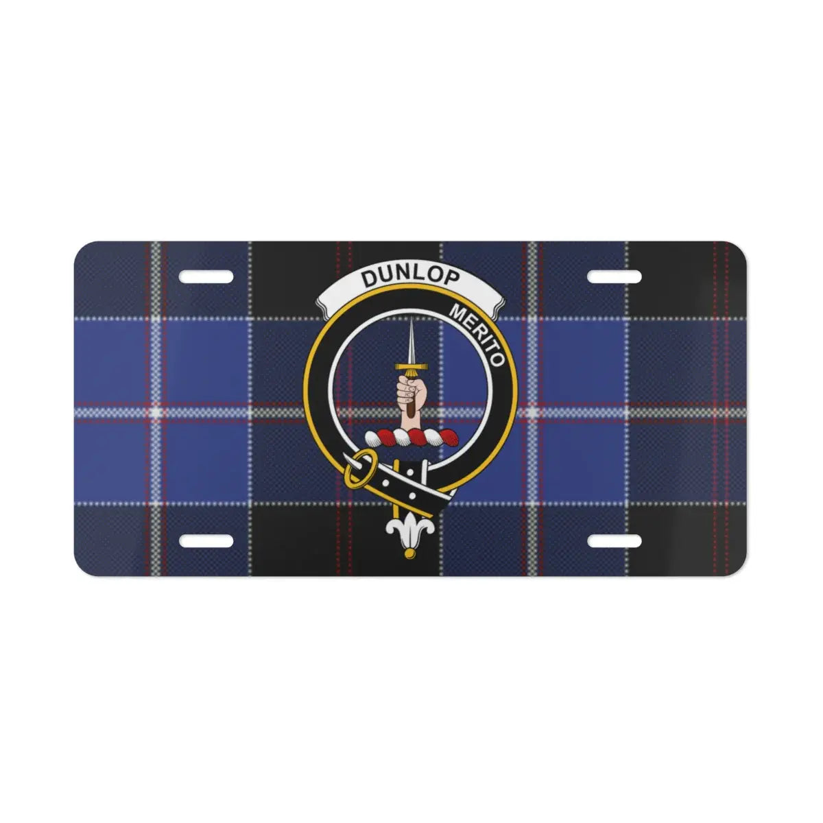 Dunlop Merit Crest Emblem Plaid License Plate product