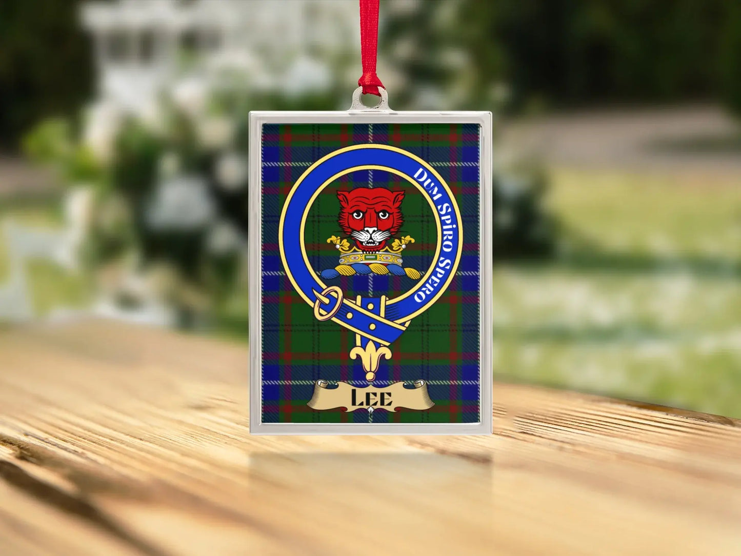 Crest Plaid Design Personalized Ornament product type