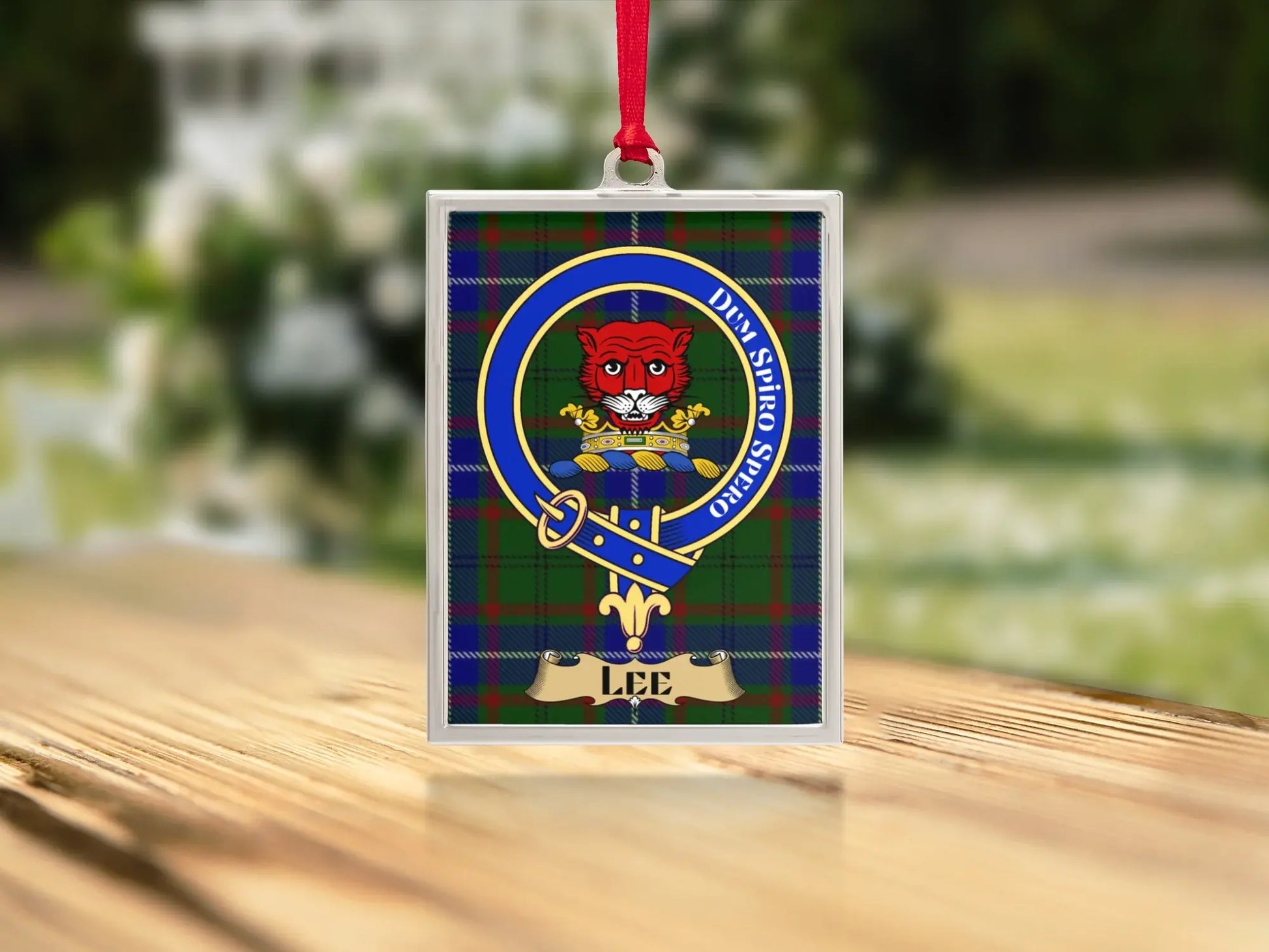 Crest Plaid Design Personalized Ornament product type