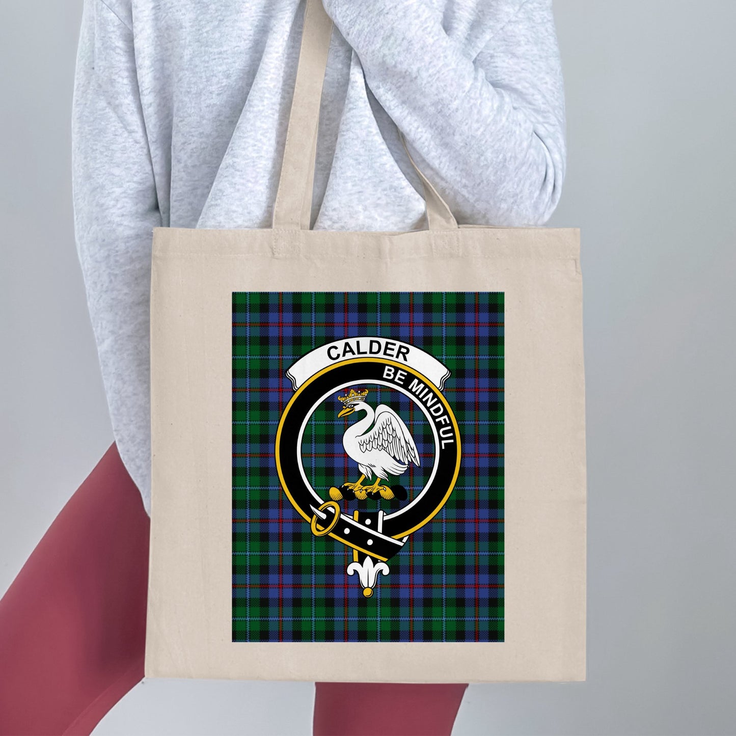 Calder Be Mindful Scottish Tartan Tote Bag - Living Stone Gifts