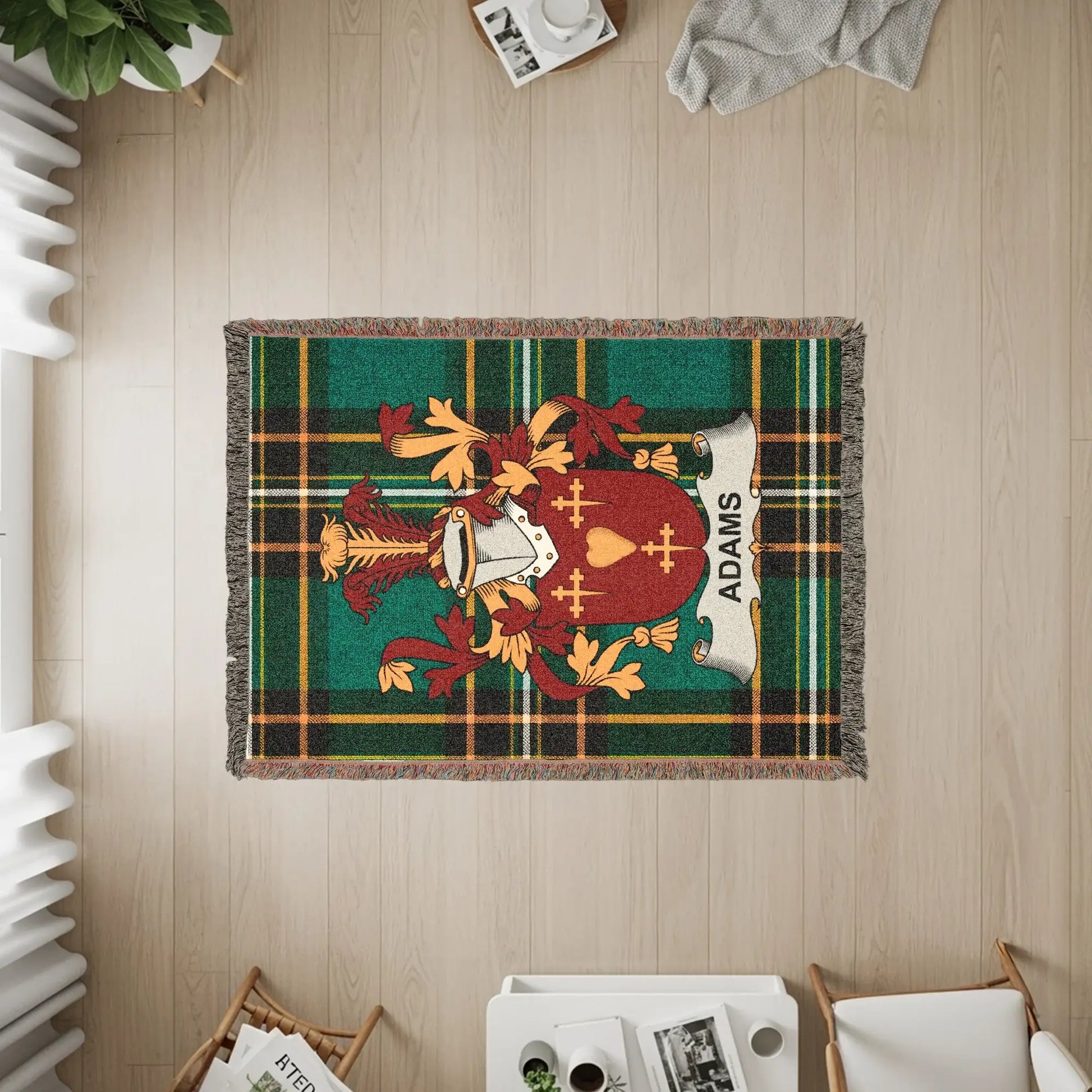 Adams Family Crest Green Tartan Plaid product type