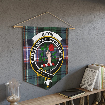 Aiton Tartan Wall Banner Virtute Orta Occiduntarrius product type