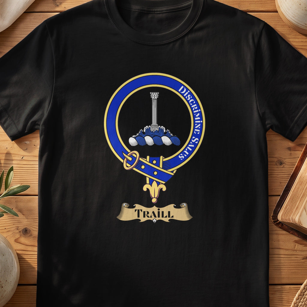 Traill Scottish clan crest T-shirt in Black