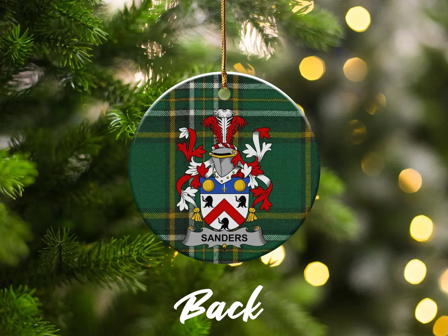 Family Crest Plaid Sanders Christmas Ornament product