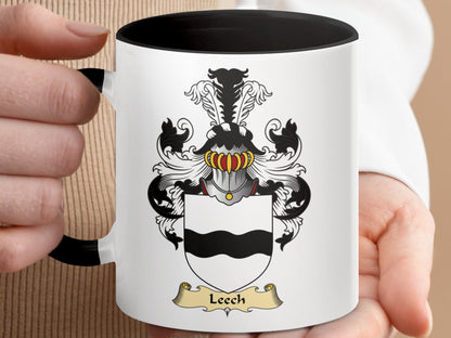 Clan Leech Scottish Coat of Arms Accent Mug - Living Stone Gifts