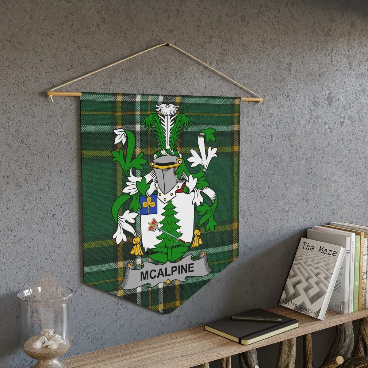 Green Tartan Family Crest Banner Wall Decor product