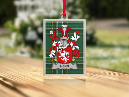 Custom Family Crest with Henn Name Ornament product type